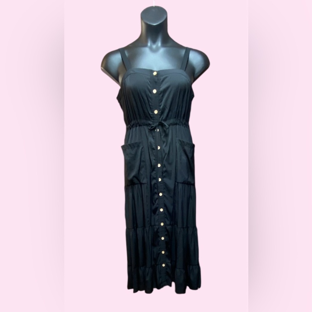 SHEIN Elegant Black Button-Down Dress size Large